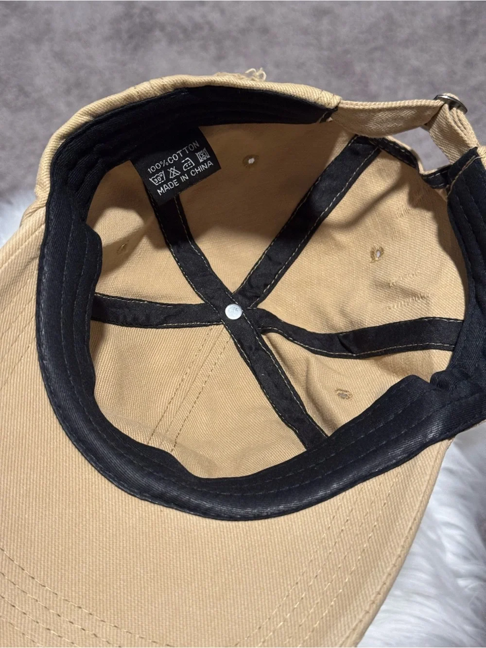New Arrivals! Fashion Distressed Tan Baseball Cap with RB Logo